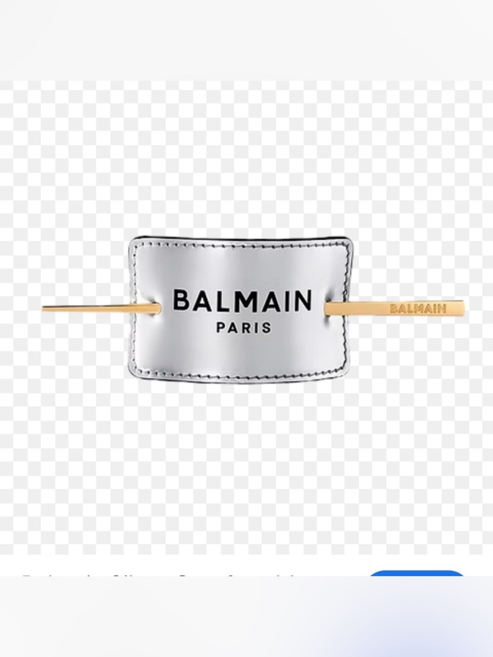Balmain Silver Leather Logo Tag Bracelet with Gold Cord